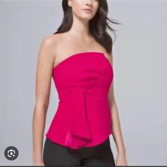 White House Black Market hot pink bustier top size 12 EUC - Picture 5 of 6